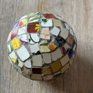 Mosaic garden ball floral appr 5” diameter for garden or nursery
